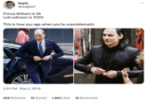Kayla @taegfasf Prince William is 36 Loki odinson is 1000 This is how you age when you're unproblematic 2:55 PM . May 5, 2019 453 Retweets 15 Quotes 1,594 Likes 12 Bookmarks :