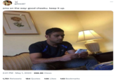b @firki07 sms on the way: good cheeku. keep it up. 2:21 PM . May 1, 2023 398.9K Views • 1,761 Retweets 184 Quotes 14K Likes 149 Bookmarks :