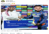 Jo Kar (2.0) @i_am_gustaakh TATA NEU Naveen ul Haq... EAT RuPay> DREAMII paytm upstox Herbalife CEAT RuPay> DREAM TAS Tiago.ev Tiago.ev TATA NEU Sand CRED aramco u ay DREAM11 oramco DREAMI CEAT Herbalife txiago @i_am_gustaakh DREAMI 9:50 AM -May 2, 2023 34.5K Views Visit Saudi Herbalife d TATA IPL Most Madarched Player of the match ONE LAKH RUPEES 00000000000-0000000000 Visie Saud amply MY 11CR.C 1,00,000 227 Retweets 3 Quotes 1,333 Likes 13 Bookmarks : TATA aramc ED RuPay sto BOND AUNTS