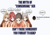 I CONSENT THE MYTH OF "CONSENSUAL" SEX I I CONSENT CONSENT I CONSENT I DON'T! Skye Deva St. John Bennett @sdsjb ISN'T THERE SOMEBODY YOU FORGOT TO ASK?