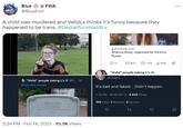 Blue @FWA @BlueFolf A child was murdered and ValidLs thinks it's funny because they happened to be trans. #DeplatformValidLs "Valid" people taking L's @V.... 1d Show this thread BRIAN GHEY HORELA GAN OUR LOVING ON CASUALTY OF CULTURAL RICHMENT 2:24 PM - Feb 14, 2023-95.9K Views gofundme.com Brianna Ghey, organized by Victoria Potter 04 1840 1,516 65K "Valid" people taking L's @ValidLs It's bait and faked... Didn't happen 7:13 PM-2023-02-12-3,942 Views 194 Likes 1 Retweet 2 Quotes 13 ... : 1 口