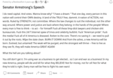 Posted by u/Restless Riot 4 years ago 5 7 Senator Armstrong's Speech 85 Comments + Award 5 I do need capital. And votes. Wanna know why? "I have a dream." That one day, every person in this nation will control their OWN destiny. A land of the TRULY free, dammit. A nation of ACTION, not words. Ruled by STRENGTH, not committee. Where the law changes to suit the individual, not the other way around. Where power and justice are back where they belong: in the hands of the people! Where every man is free to think -- to act -- for himself! F--- all these limp-d--- lawyers and chicken-s--- bureaucrats. F--- this 24/7 Internet spew of trivia and celebrity b-------. F--- "American pride". F--- the media! F--- all of it! America is diseased. Rotten to the core. There's no saving it -- we need to pull it out by the roots. WIpe the slate clean. BURN IT DOWN! And from the ashes, a new America will be born. Evolved, but untamed! The weak will be purged, and the strongest will thrive -- free to live as they see fit, they will make America GREAT AGAIN! What the hell are you talking about? You still don't get it. I'm using war as a business to get elected... so I can end war as a business! In my new America, people will die and kill for what they BELIEVE! Not for money, not for oil! Not for what they're told is right. Every man will be free to fight his own wars! Share D Save