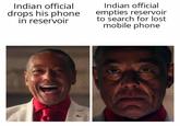 Indian official drops his phone in reservoir Indian official empties reservoir to search for lost mobile phone