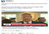 Trump Speaking From Cuban Restaurant N NEWSMAX NEWSMAX @NEWSMAX "We have a country that is in decline like never before, and we can't let it happen." Donald Trump visits Versailles, a Cuban restaurant in Miami, after pleading no guilty to 37 charges in federal court. MORE:youtu.be/P3n8EXDyeoU M BREAKING NEWS CHRIS SALCEDO TRUMP MAKES A STOP AT MIAMI RESTAURANT AFTER PLEADING NOT GUILTY SHOW 1:07 5 CT LIVE IT MAY PAUSE NEW YORK, GEORGIA CASES... DERSHOWITZ: 'HYPOCRISY' TO SEEK WATCH: Trump visits Versailles Miami Cuban restaurant Via The Chris Salcedo Show, weekdays at 4 PM ET on Newsmax. 11:00 PM Jun 13, 2023 170.1K Views MIAMI 1,481 Retweets 45 Quotes 6,968 Likes 17 Bookmarks :