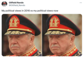Oilfield Rando @Oilfield_Rando My political views in 2016 vs my political views now :