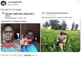 ericdoafan39 @brewffee this genre of image ONLINE (GEMS AND JEWELLERY). Unirte Michael Deemax 28 may.. Gemstone? Looking for buyer.. 2:29 PM Jun 28, 2023 656.9K Views Farmers (Farming As Business). 6 hours ago. My crops doing well....irrigation is the future