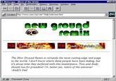 A screenshot of Newgrounds in its earliest online incarnation. The original "New Ground" was a fanzine made by Tom Fulp for the Neo Geo video game console.