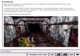 bloodboyx: Me: every trope in analog horror has been so overplayed it's not even effective anymore Analog horror: (has an 80s psa aesthetic, distorted faces, text to speech reader, the topic of either religion or otherworldly threats, a scene of a car driving down a road at night) Me, without fault everytime: #*cackles* 19,082 NOTES 다
