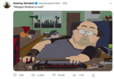 Aubrey Strobel @aubreystrobel. 10h "Margot Robbie is mid" 326 4,656 59.9K ₁1.7M ←-]