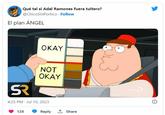 Qué tal si Adal Ramones fuera tuitero? @ChicoSinPortico. Follow El plan ÁNGEL OKAY 128 NOT OKAY SR 4:25 PM - Jul 10, 2023 Reply ↑ Share حالك