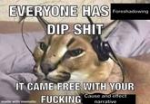 EVERYONE HAS DIP S--- Foreshadowing IT CAME FREE WITH YOUR Cause and effect F------ narrative made with mematic