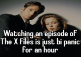 Watching an episode of The X Files is just bi panic for an hour