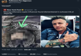 Vaccinated? / Vaxxed? Followers For Algernon @bonerhitler Vaxxed? NEW New York Post @nypost. 3h Missing millionaire crypto influencer found dismembered in suitcase trib.al /RqjrC3S 11:32 AM. Jul 27, 2023 · 555.2K Views CLAY 1,293 Retweets 13 Quotes 20.6K Likes 150 Bookmarks D :