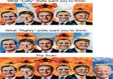 What "Lefty" shills want you to think: What "Righty" shills want you to think: Co The Truth: