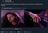 lindsay ♥ @fxreignersgod he has the kind of sadness in his eyes you only see in people from ireland Best Of Hozier @bestofhozier_ Feb 22 4:05 PM. Feb 22, 2023 · 287.7K Views 808 Retweets 58 Quotes 10K Likes 91 Bookmarks :