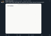 Rajat Suresh @rajat_suresh Aug 10, 2021 new notes app apology for anyone who does sexual harassment O I am Italian 13 August 10, 2021 at 12:03 PM 160 3,945 اار = : ↑