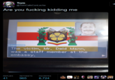 Tom @TomCafeConLeche Are you f------ kidding me Edgeworth The victim, Mr. Deid Mann, was a staff member at the embassy. REPLIES 41 RETWEETS FAVORITES 965 6,724