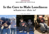 Probably Not OPINION MICHELLE COTTLE Is the Cure to Male Loneliness whatever this is? July 19, 2023 PICKY (15