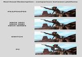 Red Dead Redemption : comparison between platfoms PS3/PS4/PS5 XBOX 360/ XBOX ONE/ XBOX SERIES SWITCH PC II-> 0:38/4:01 www www www D []