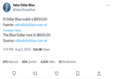 The "blue dollar" translation is used in this <a href="https://www.cnbc.com/2023/03/11/i-doubled-my-money-in-argentina-with-a-black-market-exchange-rate.html">CNBC article</a>.