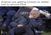 Arsenal was getting cooked so Arteta had to remove Rice. Cooo TrollFootball TheFootball Troll