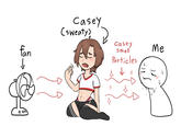 fan ↓ Casey (sweaty) Casey Smell Particles Me