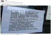 rob @lmNOTcatholic 2009 is down the hall to the left Cary Baker @Conqueroo1 Mar 19 SORRY BUT IF YOU SAY THE WORD "LITERALLY" INSIDE CONTINENTAL YOU HAVE 5 MINUTES TO FINISH YOUR DRINK AND THEN YOU MUST LEAVE. IF YOU ACTUALLY START A SENTENCE WITH "I LITERALLY" YOU MUST LEAVE IMMEDIATELY!!! THIS IS THE MOST OVERUSED, ANNOYING WORD IN THE ENGLISH LANGUAGE AND WE WILL NOT TOLERATE IT. STOP KARDASHIANISM NOW! 11:34 AM. Mar 19, 2023 4.4M Views p