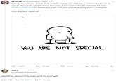 steviep @steviepxyz · Mar 19 Not many people know this, but 12 years ago I wrote a children's book. It sat in the vault, unreleased, for over a decade before I commissioned @hausofdecline to illustrate it for me. For the first time ever, I present: You Are Not Special YOU ARE NOT SPECIAL. 3,955 aska @askafaskahaska 25.9K reddit is down the hall and to the left 3:25 PM Mar 19, 2023 293K Views 29.1K ılı 52.5M ↑ ...