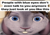 People with blue eyes don't even talk to you anymore they just look at you like this 1x