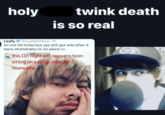 holy twink death is so real Leafy @LeafyIsHere .7h im not fat Imfao but yes s--- got wild after 4 bans ahahahaha im on plane rn this 11h flight with layovers been sitting on a single chain for 8 hours now
