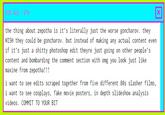 SUN AUG 13TH the thing about zepotha is it's literally just the worse goncharov. they WISH they could be goncharov. but instead of making any actual content even if it's just a s----- photoshop edit theyre just going on other people's content and bombarding the comment section with omg you look just like maxine from zepotha!!! i want to see edits scraped together from five different 80s slasher films, i want to see cosplays, fake movie posters, in depth slideshow analysis videos. COMMIT TO YOUR BIT X