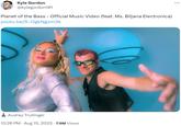 Kyle Gordon @kylegordon101 Planet of the Bass - Official Music Video (feat. Ms. Biljana Electronica) youtu.be/S-OgkNgxm3k Audrey Trullinger 12:26 PM . Aug 15, 2023. 7.9M Views