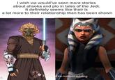 I wish we would've seen more stories about ahsoka and plo in tales of the Jedi. It definitely seems like their is a lot more to their relationship than has been shown CER TikTok asw.memes.editing