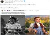 Poe's Law, Esq: Poe's Lawyer @dyingscribe I don't know how she's gonna come back from this. Her career's f------ done. Twi. (from RUNNING TRIZZ) @browardbully. Aug 16 two movies. a year apart. same bitch. shoutout to Gen Z for teaching me this. : ...