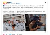 PAN @forumpandlr. Follow Casa de ferreiro, espeto de pau! Italiana por trás do 'Attenzione, pickpocket' é roubada pelos batedores de carteira! Monica Poli, de 57 anos, teve aparelho celular levado por uma pessoa no centro de Veneza. 12:13 PM. Aug 18, 2023 1K X Reply 1 Share O