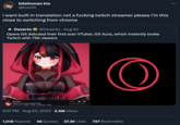 bilatinman kio @kzzrttt i want built in translation not a f------ twitch streamer please i'm this close to switching from chrome Dexerto @Dexerto. Aug 20 Opera GX debuted their first ever VTuber, GX Aura, which instantly broke Twitch with 75K viewers LIVE GX_Aura [DEBUT] GX Aura, Now Loading! | Isocials Special Events English Vtuber vtuberdebut AURA Anime React 273,806 0:56:13 9:31 PM. Aug 20, 2023 · 2.9M Views 15 O 1,018 Reposts 56 Quotes 37.3K Likes 797 Bookmarks :