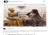 Tissonade Lemontiss @NaturallyTiss That moment when you, a queen, come across another queen, and discuss how best to maximise your joint slay SAATHIRAY I don't even care that I already reblogged this because seriously, how is this not a masterpiece painting hanging in the Smithsonian? Everything about this photo just says Romanticism to me 7 YEARS AGO ON AUGUST 11, 2016 AT 5:56 PM