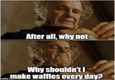 After all, why not Why shouldn't l make waffles every day?