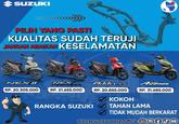 SUZUKI PILIH YANG PASTI KUALITAS SUDAH TERUJI KESELAMATAN JANGAN ABAIKAN NEXI RP. 20.305.000 >>>>> SUZU NEX CROSSOVER RP. 21.655.000 Address RP. 20.855.000 Faoi RANGKA SUZUKI S SUZUKI SUMBADUT SUZUKI Avenis RP. 31.685.000 KOKOH TAHAN LAMA TIDAK MUDAH BERKARAT linktr.ee/suzukisumbagutofficialfdo