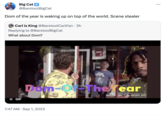 Big Cat @BarstoolBigCat Dom of the year is waking up on top of the world. Scene stealer Carl is King @BarstoolCarl Fan . 3h Replying to @BarstoolBigCat What about Dom? II GIF Dom-Of-The ear Th 7:47 AM . Sep 1, 2023 * ONEBITE.APP : ...