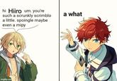 hi Hiiro um. you're such a scrunkly scrimblo a little. spoingle maybe even a mipy imgflip.com a what