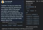 Chuck Wendig @ChuckWendig TUESDAY. The day you realize that nothing can stop you, because you are a MAGIC SKELETON packed with MEAT and animated with ELECTRICITY and IMAGINATION. You have a cave in your face full of sharp bones and five tentacles at the end of each arm. YOU CAN DO ANYTHING, MAGIC SKELETON 109KiB, 960x773, C69DC9D4-7187-41 CD-AB9E- 75C3C4A101DB.jpg View Same Google ImgOps SauceNAO Anonymous Sat 25 Feb 2023 12:13:53 No.628989858 Deleted View Original Re [55/6/ 35] port Quoted By: >>628990174 >>628990181 >>628990420 >>628991141 >>628991320 >>628992763 >>628992924 >>628993284 >>628993793 >>628993914 >>628995195 Will zoomers end the nightmare of millennial writing or will they just be worse?