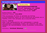 larysinclair0926 Subscribe larrysinclair0926 Joined: January 17, 2008 Last Login: 1 hour ago Videos Watched: 165 Subscribers: 70 Channel Views: 12,453 The purpose of this is simply to bring accountability back to the political process as a reality and not simply as a sound bite. Name: Larry PER THE REQUESTS OF VIEWERS I HAVE UPLOADED CLEARER COPY OF PHOTO OF ME TAKEN IN NOVEMBER 1999 DURING CHICAGO TRIP. Country: United States Report profile image violation