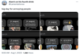 1000 1787 big day for annoying people rch t ift a... earch Alam's on his fourth drink @Lamentationss ust wift I august Taylor Swift for me it was... I august Taylor Swift Happy "salt... I august Taylor Swift NEVERMIND SALT AIRRR 9:55 AM. Aug 1, 2023 1.3M Views arch t ift arch mt ft I august Taylor Swift august Taylor Swift HAPPY SALT... Chil ed In Brist Alvvays safi Manusia : 10 Ta S