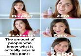 Pimples? Blackheads? The amount of people who know what it actually says in this panel made with mematic ZERO 110 TRO Zero Zero ZERO