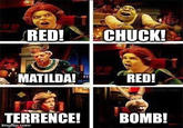 RED! CHUCK! MATILDA! TERRENCE! imgflip.com RED! Sawake-shon BOMB!