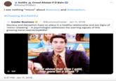 AntiFa Crood Alistair P D Bain @AlistairPDBain I see nothing "micro" about #secrecy and #deception. #Cheating #Unfaithful Insider Business @Business Insider Jan 11, 2018 Secrecy and deception have no place in a healthy relationship and are signs of 'micro-cheating' - A psychologist addresses the warning signals of this growing trend read.bi/2qWdfs7 INSIDER Business II GIF 5:27 PM Jan 11, 2018 A What about that time I said, we were on a break"?