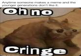 Anytime someone makes a meme and the younger generations don't like it. Oh no cringe made with mematic