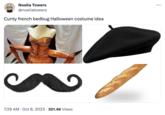 Noelia Towers @noeliatowers Cunty french bed bug Halloween costume idea 7:29 AM - Oct 8, 2023 321.4K Views . ...
