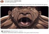 lord garmadon (NSFW DNI) @waterisgood6969 The qrts when people want Nintendo characters for the Nintendo game V KeyToAeris @KeyToAeris . Oct 6 "NOBODY WANTED SORA IN SMASH" Oh yeah what's this then.